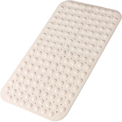 Bathtub and Shower Mats, 28 x 15 Inch Non-Slip Bath Mat, Machine Washable Bath Tub Mat with Suction Cups & Drain Holes for Bathroom, Beige - color: Beige, size: 28" x 15" (Rectangular)