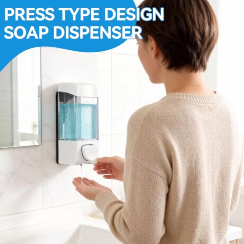 Soap Dispensers, Hand Soap Dispenser Wall Mount Refillable Soap Dispenser Box 17oz 350ml Liquid Soap Dispenser Pump for Bathroom Home Kitchen