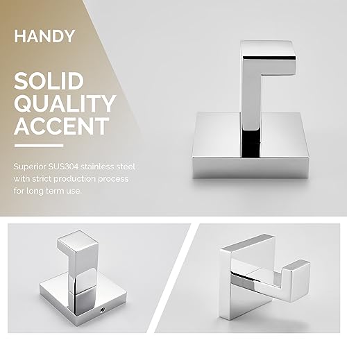Angle Simple Bathroom Towel Hook, Bath Coat Robe Hanger, Polished Chrome | SUS304 Stainless Steel Robe Hook, Modern Hand Towel Holder for Kitchen Closet RV, Screw Wall Mount - color: Polished Chrome, size: 1 Pack