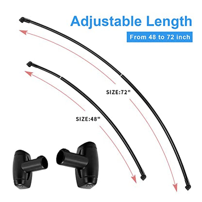 TOPROD Curved Shower Curtain Rod 48-72 Inches Adjustable Round Shower Rods | Black,Rounded Bowed,Stainless Steel,More Shower Space,Need to Drill,for Bathroom, Bathtub - color: Black