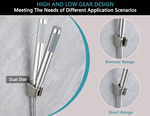 3-Piece Handheld Shower Wand with Long Hose – Brushed Nickel | Complete Shower Head Set with Bracket – Perfect for RV, Dog Bath & Full-Body Rinse. 79" Extra Long Hose. Easy Install. - style: 1 Function