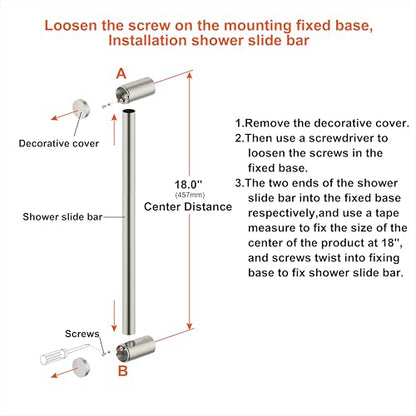 Shower Slider bar 18 Inches with Adjustable Handheld Shower Head Holder for Bathroom Shower Bar for Shower Head Stainless Steel Sliding bar with ABS Slider Brushed Nickel Finish DT5961BN Duttao - color: Brushed Nickel