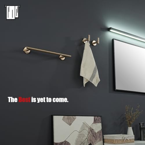 JQK Champagne Bronze Towel Bar, 15 Inch 304 Stainless Steel Thicken 0.8mm Towel Rack Bathroom, Towel Holder Wall Mount, Useable Length 12 Inch, TB110L12-CB - color: Champagne Bronze, size: 15 Inch