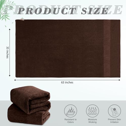SEISSO Bath Towels, Extra Absorbent & Quick Drying Lightweight Fiber Towels, Premium Big Soft Bath Towel for Fitness, Spa, Sports Towels, Yoga Towel, Brown(4 Pack) - color: Brown