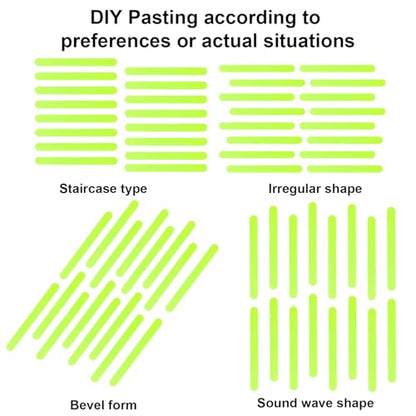 Luminous Non Slip Shower Stickers, Anti Slip Waterproof Bathtub Adhesive Mat Strips, Safe Visible Stair Floor Ladder Tape Decal, Protect Kid Elder for Boat Swimming Pool Health Club (24 Pcs) - color: 24 Pcs