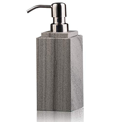 Hand Liquid&Lotion Soap Dispenser Pump Bottle Natural Marble for Kitchen Bathroom Countertop Laundry Room Holds Dish Soap Shampoo Laundry Liquid Shower Gel (Grey Sand) - color: Grey Sand