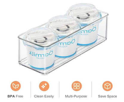 Heyuzb 4 PACK Freezer Organizer Bins Clear Stackable Storage Bins for Fridge Organization and Storage - size: 4 PACK