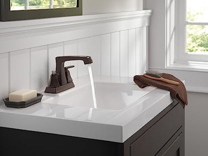 Delta Faucet Ashlyn Centerset Bathroom Faucet, Oil Rubbed Bronze Bathroom Sink Faucet, 2 Handle Bathroom Faucet, Diamond Seal Technology, Metal Drain Assembly, Venetian Bronze 2564-RBMPU-DST - color: Venetian Bronze