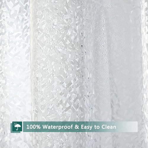 Shower Curtain Liner, 100% Waterproof Eva Shower Curtains with 3 Duty Heavy Bottom Magnets and 12 Rust Proof Grommets, 72x72 Weighted Shower Liner for Shower Stall, Bathtubs - color: Crushed Stone Texture