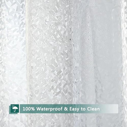 Shower Curtain Liner, 100% Waterproof Eva Shower Curtains with 3 Duty Heavy Bottom Magnets and 12 Rust Proof Grommets, 72x72 Weighted Shower Liner for Shower Stall, Bathtubs - color: Crushed Stone Texture