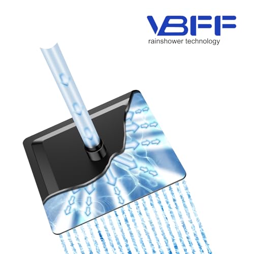 VBFF-Shower Head,rain shower head, 8 inch- Square Shower Head, 1.8 GPM Flow Rate, rainfall showerhead,VBFF07 (Matte Black) - color: Matte Black, size: 8 Inch