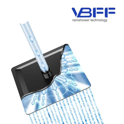 VBFF-Shower Head,rain shower head, 8 inch- Square Shower Head, 1.8 GPM Flow Rate, rainfall showerhead,VBFF07 (Matte Black) - color: Matte Black, size: 8 Inch