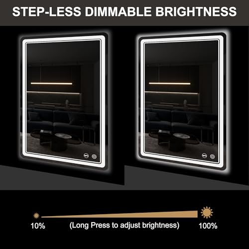 LED Bathroom Mirror with Lights, Anti-Fog, Dimmable, Lighted Bathroom Vanity Mirror for Wall, UL-Certified (36 x 36) - size: 36"L x 36"W