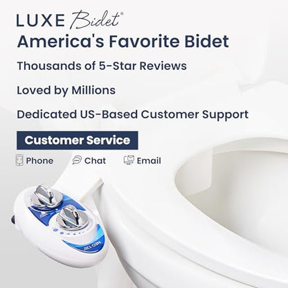 LUXE Bidet NEO 120 - Bidet Attachment for Toilet Seat, Blue | Non-Electric, Single Nozzle, Self-Cleaning, Adjustable Water Pressure, Rear Wash - color: Blue