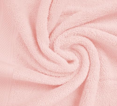 ELITE 8-Piece Zero Twist Cotton Bath Towel Set – 100% Cotton Luxury Towels – Ultra Soft, Fluffy & Absorbent – Quick Dry, Durable & Fade Resistant – Spa Quality Bath, Hand & Washcloth Set (Dusty Pink) - color: Dusty Pink