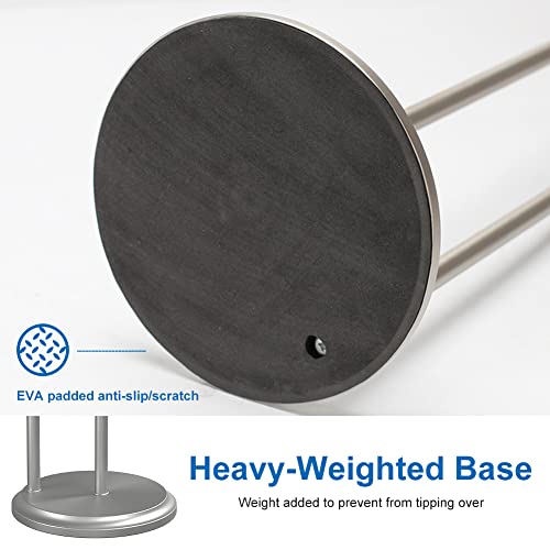 Free Standing Toilet Paper Holder Stand Brushed Nickel Toilet Roll Stand Bathroom Tissue Rack with Storage Reserves 5 Mega Rolls - color: B-brush Nickel