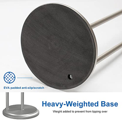 Free Standing Toilet Paper Holder Stand Brushed Nickel Toilet Roll Stand Bathroom Tissue Rack with Storage Reserves 5 Mega Rolls - color: B-brush Nickel