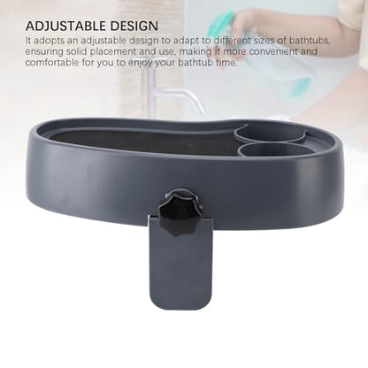 Hot Tub Tray Adjustable Plastic Anti Slip Cup Holder Serving Tray for Beverage Books Food
