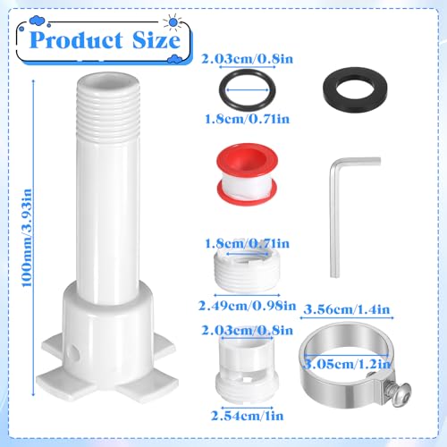 Four in One Tub Spout Adapter, Bathtub Repair Kit Universal 1/2'' Copper Pipe 1/2'' IPS and 3/4'' IPS with Assembly Tool Tubs Spout Diverter Repair Kit Easy Installation