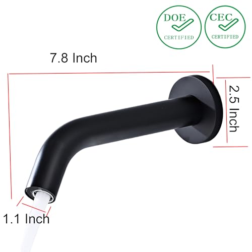 Lead-Free NSF&CEC Certified Wall-Mounted Automatic Faucet for Bathroom Touchless Built-in Sensor grifo automático del for Bathroom Hotel Robinet Matte Black - color: Matte Black