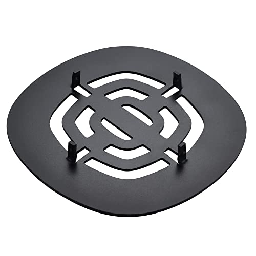 Bropury Easy-to-Install Snap-in Stainless Steel Shower Strainer Shower Drain Grid (Black) - color: Black