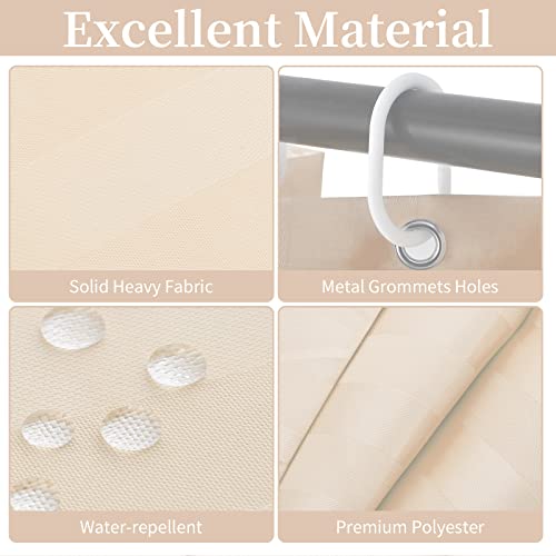 Small Mini Shower Curtain or Liner Fabric 31x71 Inch,Washable IPx4 Waterproof Hotel Quality,Shower Curtains with Hooks and Grommets,Stall Shower Liner/Beige … - color: Beige, size: 31"W x 71"L (Pack of 1)