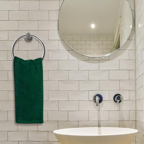 Fingertip Hand Towel | Absorbent |11x18 | Terry Velour Premium Washcloths, Bathroom use, 100% Cotton, Face, fingertip, Soft, Guest Towels (Pack of 4) (4, Green) - color: Green