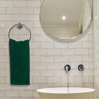 Fingertip Hand Towel | Absorbent |11x18 | Terry Velour Premium Washcloths, Bathroom use, 100% Cotton, Face, fingertip, Soft, Guest Towels (Pack of 4) (4, Green) - color: Green
