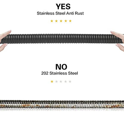 RUMOSE 59 inches Extra Long Shower Hose, Black | Shower Head Extension Hose, Attachment Flexible Handheld Shower Sprayer Hose, Stainless Steel Shower Tube - color: Black, size: 59 Inch
