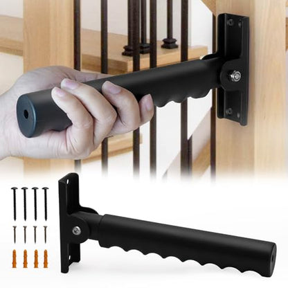 Folding Grab Bars for Doorway Stairs Assist for Seniors | Flip Up Grab Handles for Wall for Elderly, Disabled, People with Limited Balance and Mobility