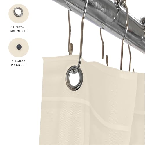 Bath Bliss 2 Pack PVC Heavy Weight Shower Curtain Liner | 4G | 70" x 72" | Rust Resistant Copper Grommets | Magnetic Hem | Beige - color: Beige