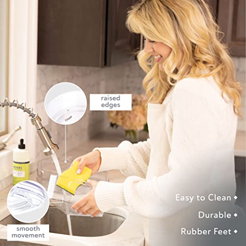 Oizeir Lazy Susan Turntable - Clear Acrylic, Removable Sections, Rotates 360 Degrees. Easily Organize Your Fridge, Cabinet or Counter. Great Carousel Storage for Food, Spices, Cosmetics. (4-Sections) - size: 1 Pack
