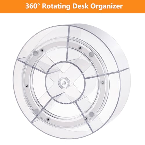 360 Rotating Makeup Organizer for Vanity, 10” Desk Acrylic Spinning Cosmetic Skincare Organizer Countertop, Large Clear Lazy Susan Round Organizer for Lotion, Lipsticks, Perfume, Brushes