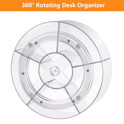 360 Rotating Makeup Organizer for Vanity, 10” Desk Acrylic Spinning Cosmetic Skincare Organizer Countertop, Large Clear Lazy Susan Round Organizer for Lotion, Lipsticks, Perfume, Brushes