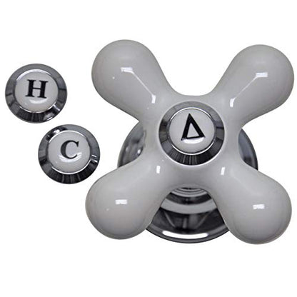 Danco Cross-Arm Tub/Shower & Sink Faucet Handle, Chrome/White (46004) - color: Chrome/White, size: 2.25 H