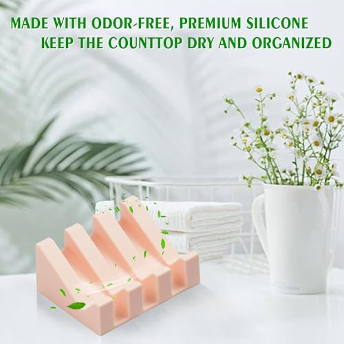 Soap Dish Holder for Shower with Suction Cup, Silicone Soap Holder & Saver Self-Draining Bar Soap Dish Keeps Soap Dry for Bathroom, Kitchen, Bathtub, Extends Soap Life (Pink-2Pack) - color: Pink - 2 Pack