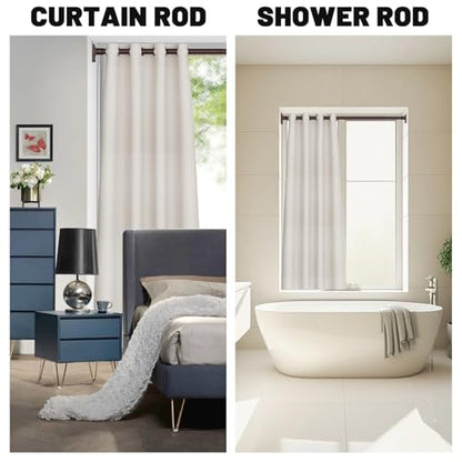 UIOSANRT Brown Shower Curtain Rod 31-79 inches, Stainless Steel Shower Rod & Tension Rod, Adjustable Tension Shower Curtain Rod for Bathroom, Windows, Closet - color: Brown, size: 31"-79"