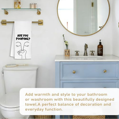 Funny Bathroom Hand Towels,are You Pooping Hand Towels | Black and White Minimalistic Bathroom for Washroom Restroom, 16x24 Inch - color: Bathroom-4