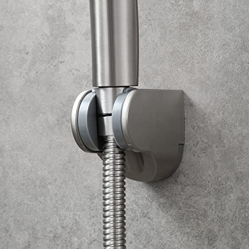 Adjustable Handheld Shower Head Bracket ABS Bathroom Hose Shower Wand Holder Wall Mount, Brushed Nickel, ST01NA - style: Brushed Nickel