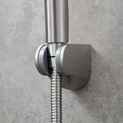 Adjustable Handheld Shower Head Bracket ABS Bathroom Hose Shower Wand Holder Wall Mount, Brushed Nickel, ST01NA - style: Brushed Nickel