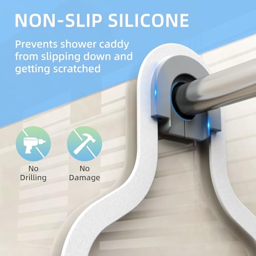 White Hanging Shower Caddy, 3-Tier Bathroom Organizer with Soap Dish, Rust Resistant, Quick Dry, Assembly Required - color: White