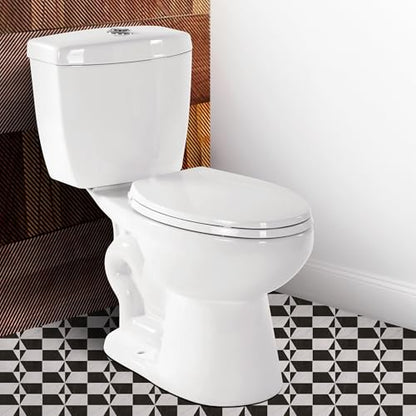 17.3” Elongated Toilet with Soft Close Seat, Two piece Toilets for Bathroom | Nano Self-Cleaning Glaze, Dual Flush 0.8/1.28 GPF, Watersensed/ADA/MAP1000/cUPC, Easy to Clean & Install, 12" Rough-In - color: TPT002-0.8/1.28 GPF Dual Flush