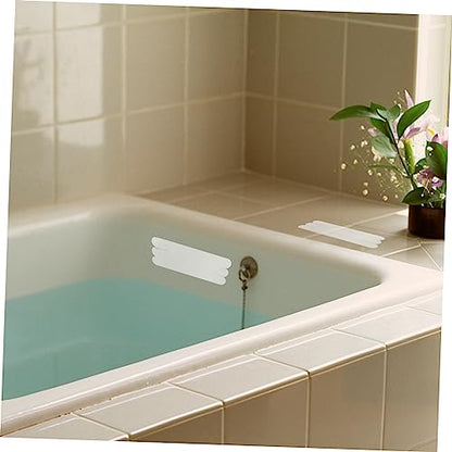 TIDTALEO 12pcs Transparent Slip Strips for Bath Safety Adhesive Bath Treads for Showers Stairs and Floors Non Slip Stickers for Bathtubs and Bathrooms - size: 12 pcs