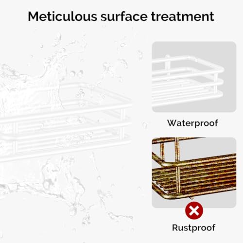 Orimade Over The Door Shower Caddy Adjustable 4 Tier White,Bathroom Hanging Organizer Shelf Rustproof with 4 Hooks,Shower Basket with Soap Holder and Suction Cup - color: White-4T