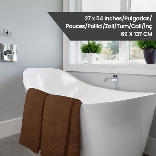 Utopia Towels Luxurious Bath Towels Set, 27x54 in, 4 Pack, Soft, Dark Brown | Soft Luxurious Ring Spun Cotton Bath Towels - Lightweight, Highly Absorbent, Quick-Drying, Ideal for Daily Use - color: Dark Brown
