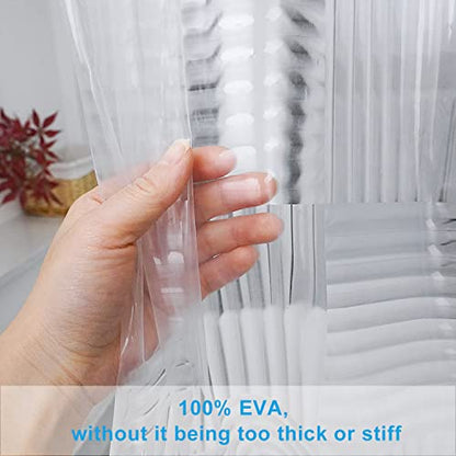 EurCross Stall Clear Shower Curtain Liner 60inch Wide by 72inch Long with Geometric Design,Softer Waterproof EVA Small Size Liner for Shower Stall with 3 Magnets - color: Clear, size: 60"W x 72"L (Pack of 1)