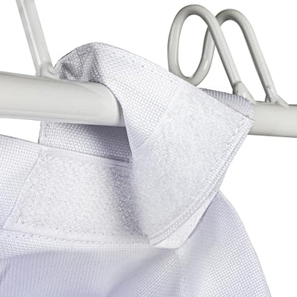 Household Essentials Rolling Laundry Hamper, Heavy Duty Canvas Bag, 2 Load Capacity, Foldable Frame, White Bag with Velcro Fasteners, White - color: White/White