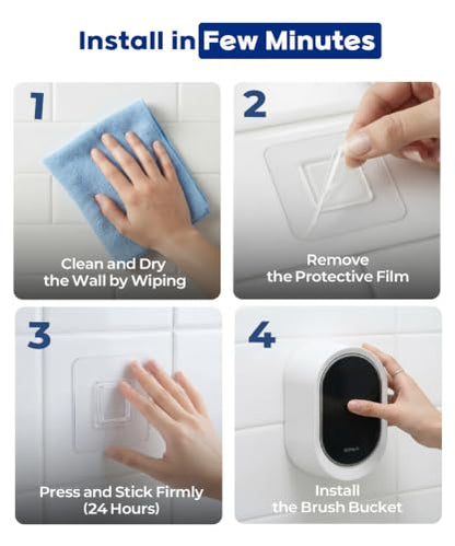 Disposable Toilet Brush with 32 Refills Deep Cleaning Touch Free | Auto Lid Opener Wall-Mounted Toilet Wand Kit for Deep Cleaning Bathroom Touch Free Access Toilet Bowl Cleaner