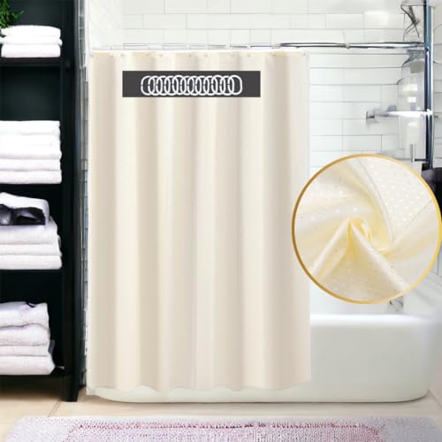 Fabric Shower Curtains - Fabric Shower Curtain Liner Washable - Hotel Quality Shower Curtains - Bathroom Shower Curtain - Cloth Shower Curtain- With 12 Hooks 72in x 72in - color: Beige
