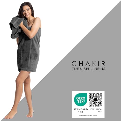 Chakir Turkish Linens |Hotel & Spa Quality 100% Cotton Premium Turkish Towels | Soft & Absorbent (Dark Gray, 6-Piece Towel Sets) - color: Dark Gray